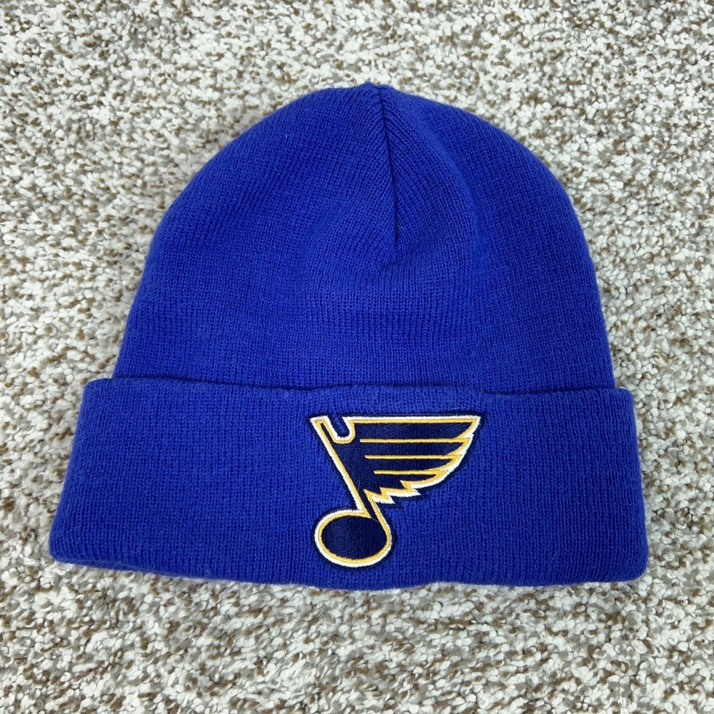St Louis Blues Hat Beanie Mens One Size Blue NHL Hockey American‎ Needle Knit